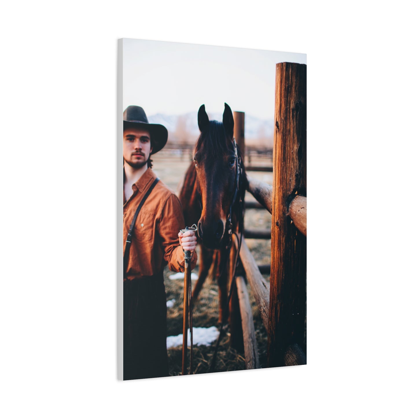 Ranch Fence Cowboy Wall Art & Canvas Print
