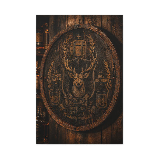 Bourbon Barrel Crest Wall Art & Canvas Print