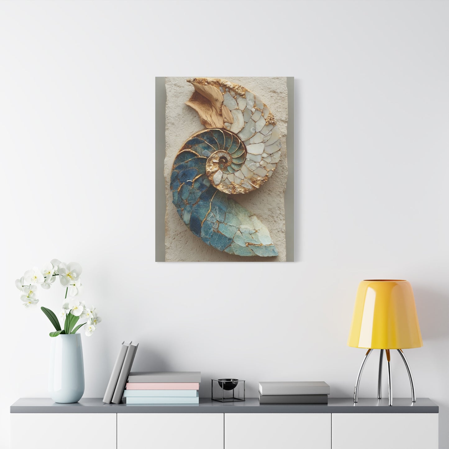 Nautilus Driftwood Mosaic Wall Art & Canvas Print