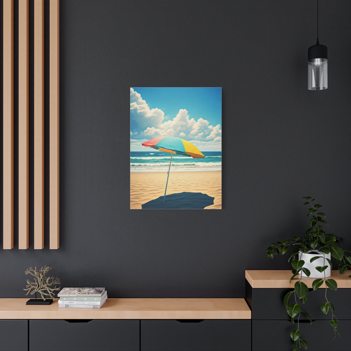 Summer Umbrella by the Shore Wall Art & Canvas Prints