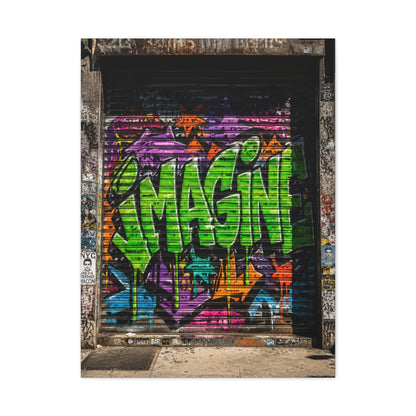 Imagine Graffiti Alley Door Street Wall Art & Canvas Print