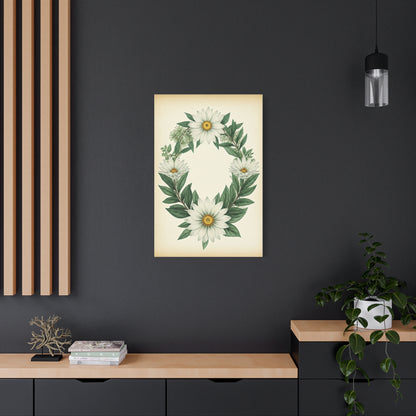 Floral Wreath Illustration Wall Art & Canvas Prints