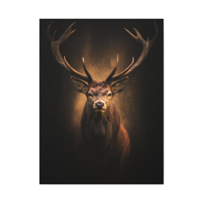 Golden Halo Stag Portrait Wall Art & Canvas Print