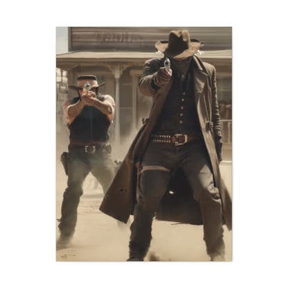 High Noon Gunslinger Showdown Wall Art & Canvas Print