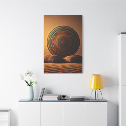Sacred Mandala Resting in Sand Wall Art & Canvas Prints