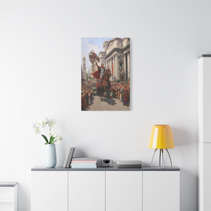 Roman Emperor Riding Through Ancient Rome Wall Art & Canvas Print