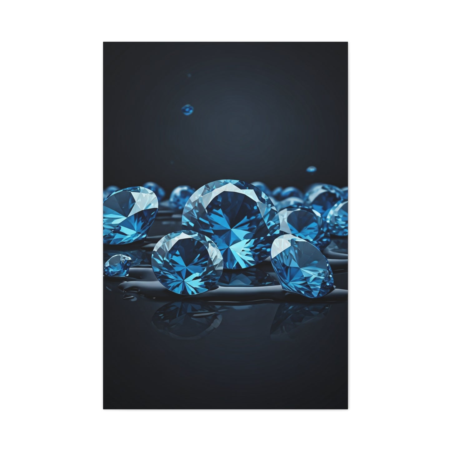 Scattered Blue Diamonds Luxury Wall Art & Canvas Prints
