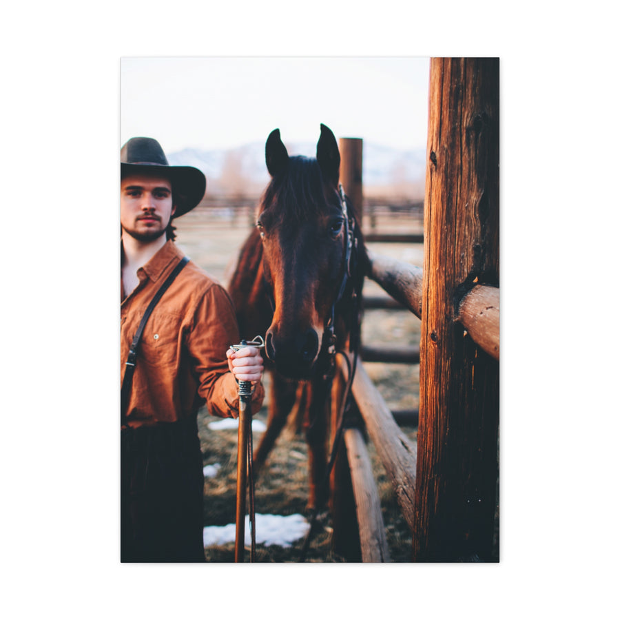 Ranch Fence Cowboy Wall Art & Canvas Print