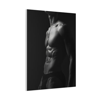Sculptural Monochrome Torso Study Wall Art & Canvas Print