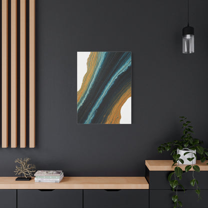 Blue and Gold Stone Flow Abstract Wall Art & Canvas Prints