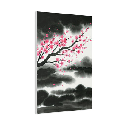 Japanese Ink Brush Sakura Landscape Wall Art & Canvas Prints