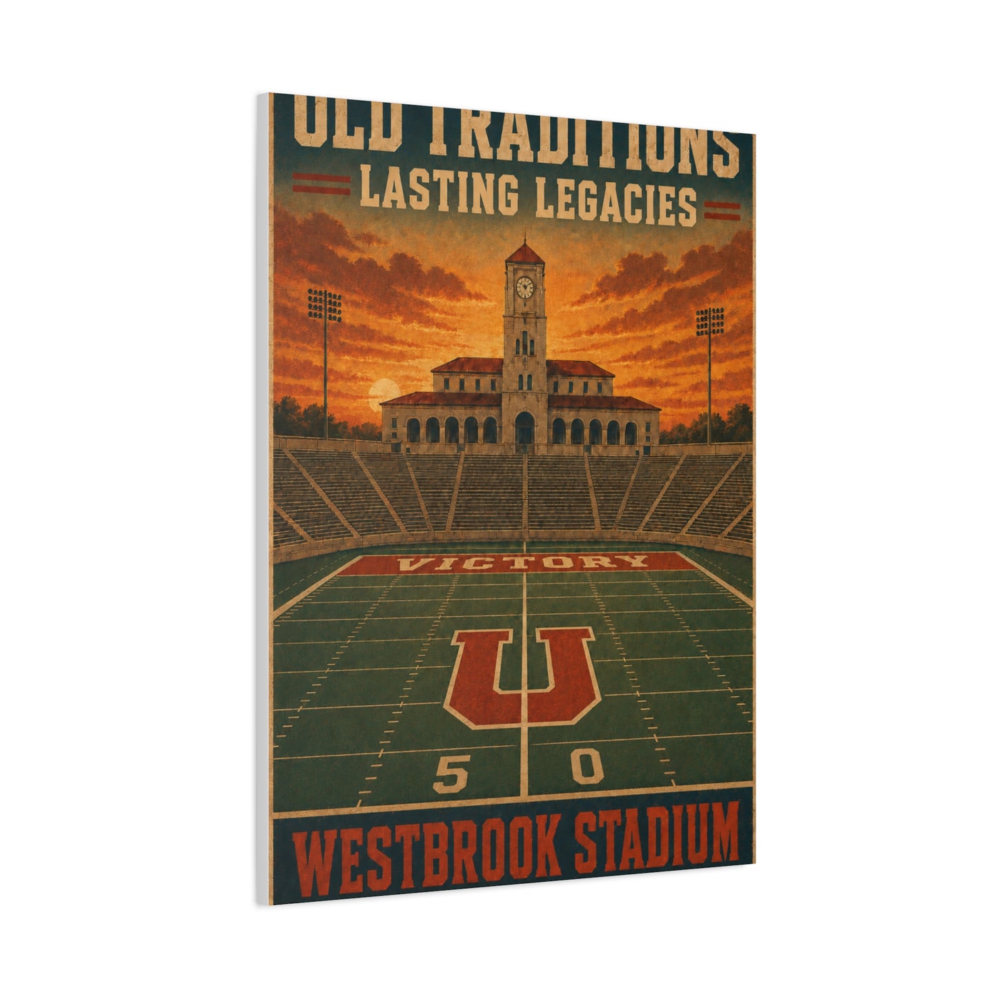 Vintage Stadium Legacy Football Sports Wall Art & Canvas Print