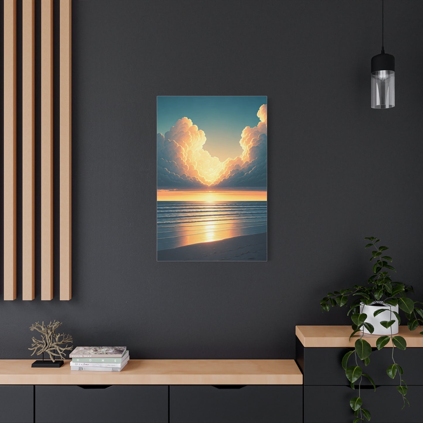 Golden Cloudburst Sunset Waves Wall Art & Canvas Prints
