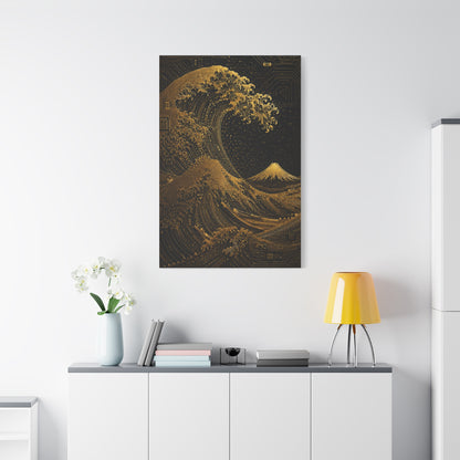 Neo-Tech Golden Wave Fusion Wall Art & Canvas Print