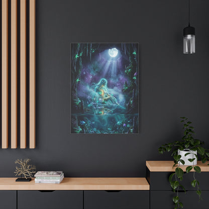 Moonlit Cave Surreal Figure Wall Art & Canvas Print