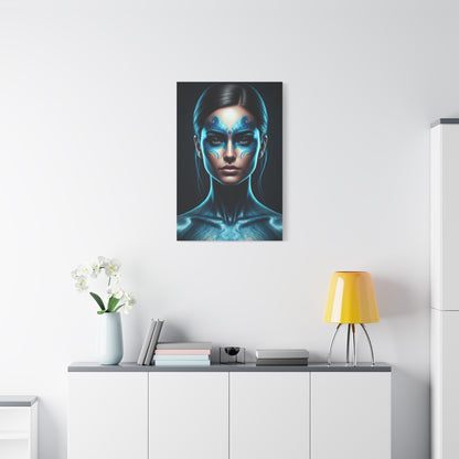 Celestial Blue Figure Portrait Wall Art & Canvas Prints