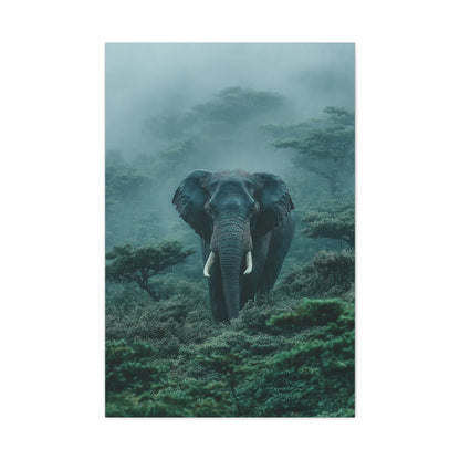 Elephant Rainforest Monsoon Portrait Wall Art & Canvas Print