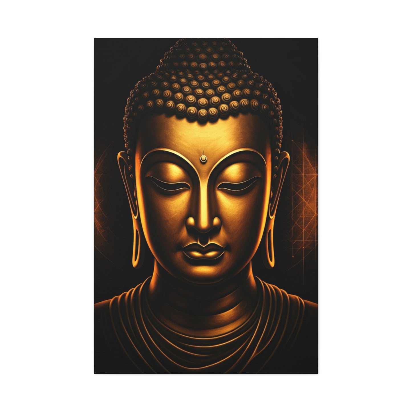 Golden Tranquility Buddha Portrait Wall Art & Canvas Prints