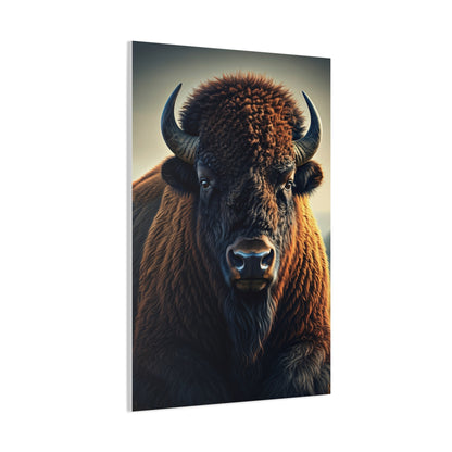 Classic Frontal American Bison Portrait Wall Art & Canvas Print