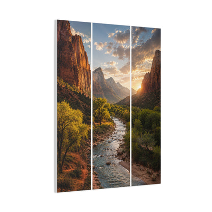 Zion Canyon Triptych Landscape Wall Art & Canvas Print