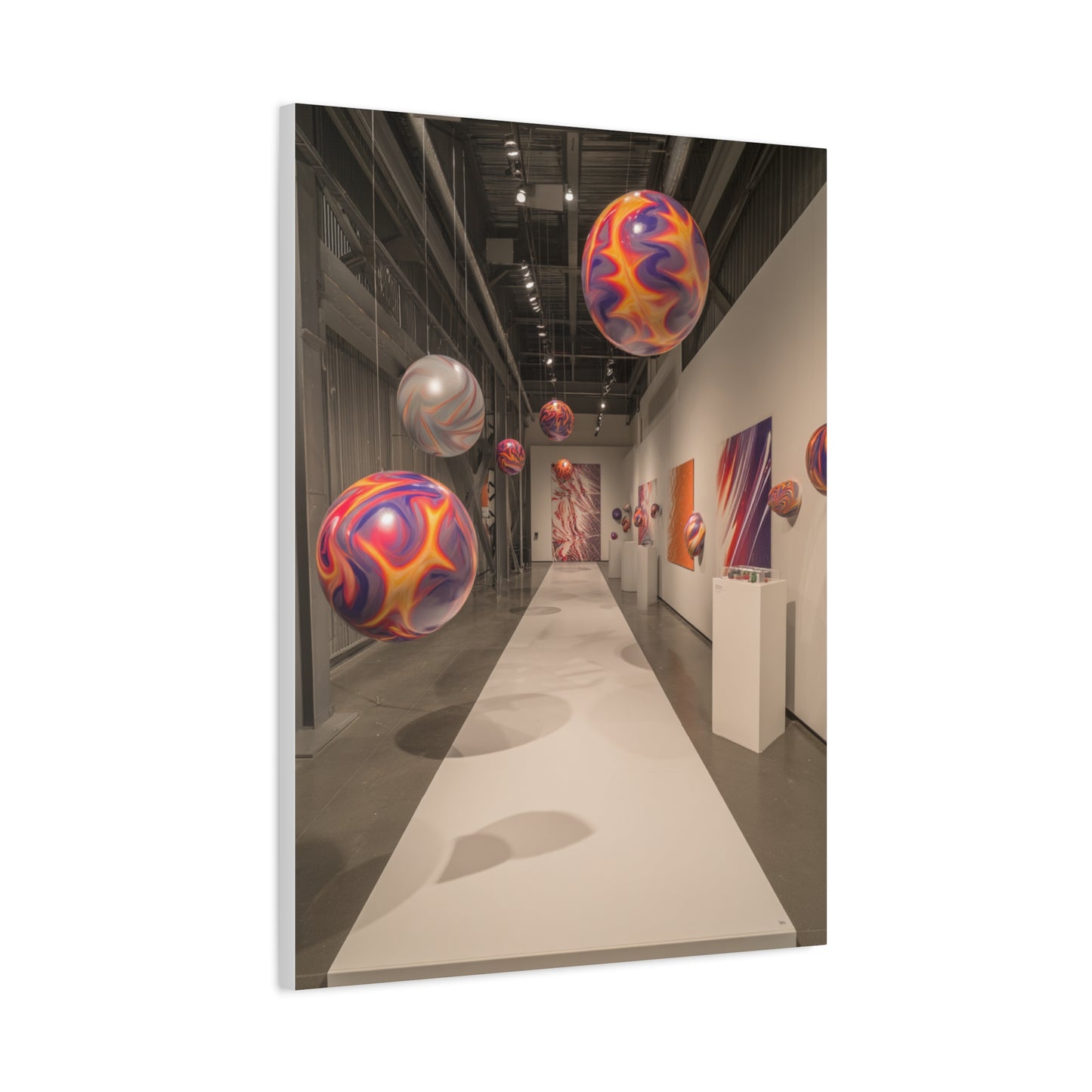Floating Color Sphere Gallery Installation Wall Art & Canvas Print