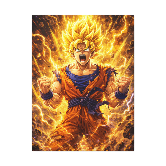Goku Super Saiyan Power Awakening Wall Art & Canvas Print