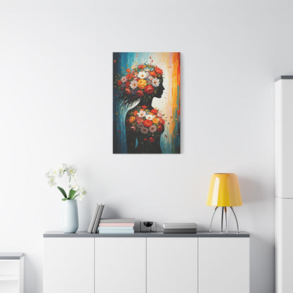 Floral Muse Silhouette Wall Art & Canvas Print