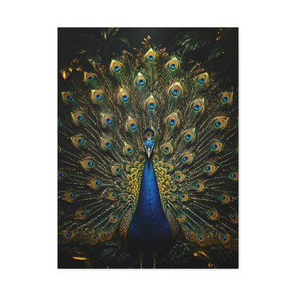 Opulent Jungle Peacock Display Wall Art & Canvas Print