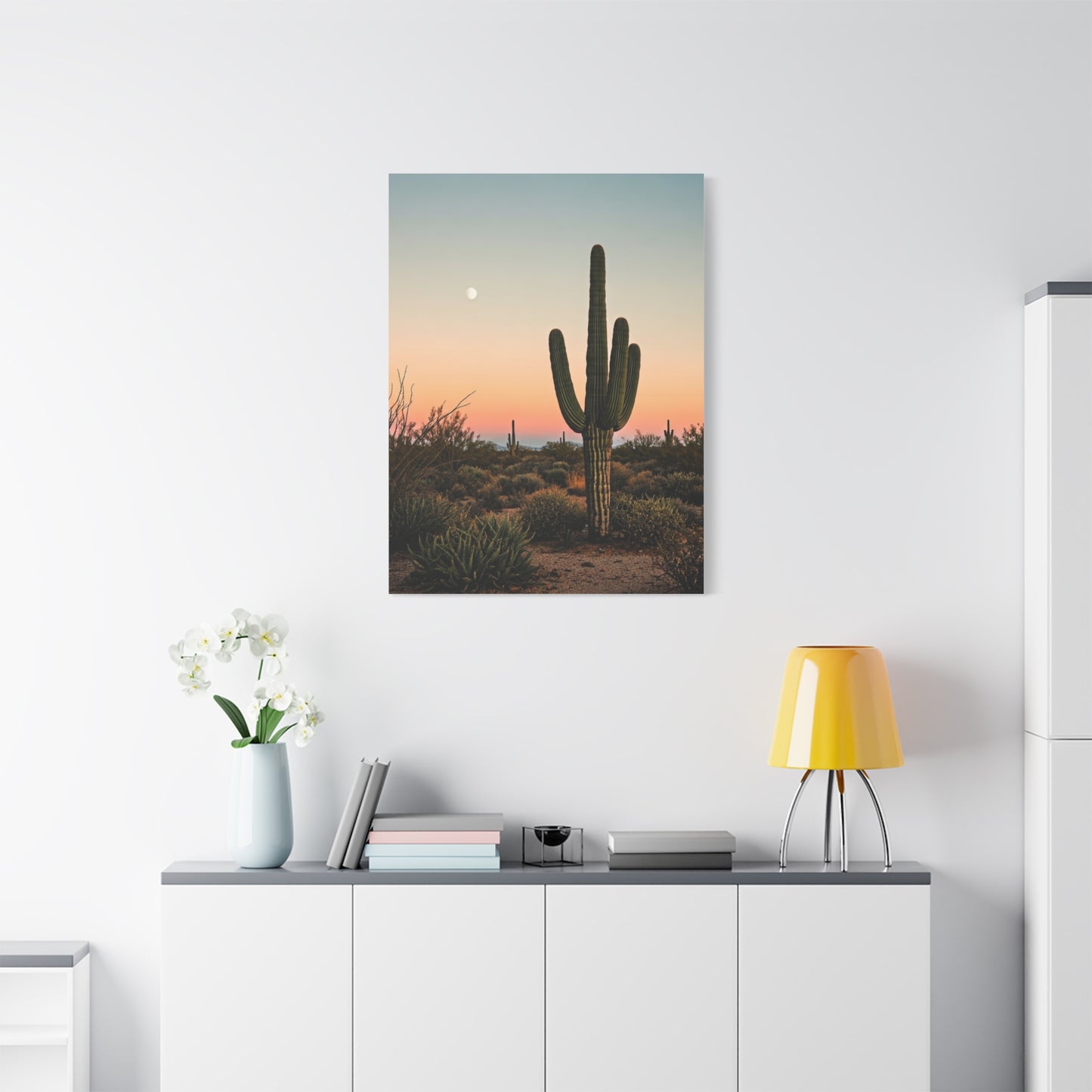 Golden Sunset Saguaro Landscape Wall Art & Canvas Prints