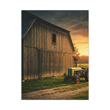 Vintage Tractor by Rustic Barn Wall Art & Canvas Prints