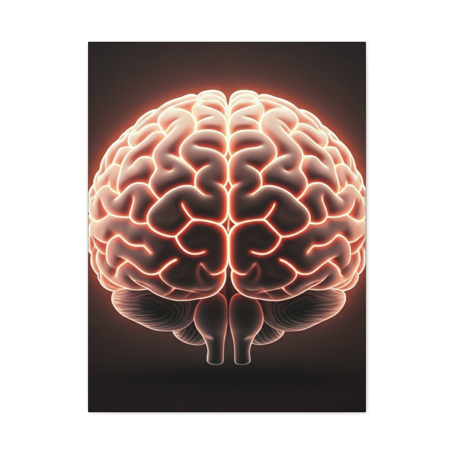 Neon Brain Art Canvas – Glowing Anatomy Wall Decor
