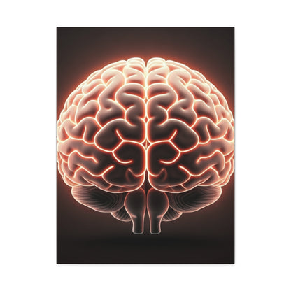 Neon Brain Art Canvas – Glowing Anatomy Wall Decor