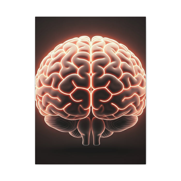Neon Brain Art Canvas – Glowing Anatomy Wall Decor