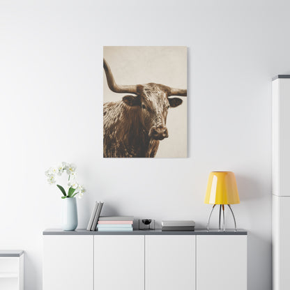 Texas Longhorn Heritage Portrait Wall Art & Canvas Print