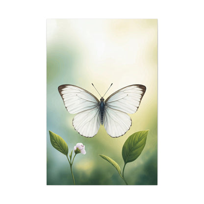 White Butterfly Botanical Serenity Wall Art & Canvas Prints
