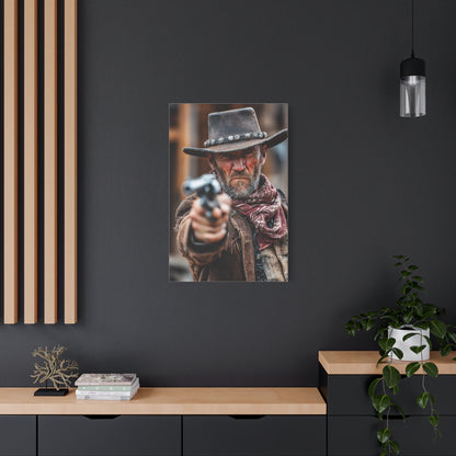 Cowboy Campfire in the Mountain Valley Wall Art & Canvas Print