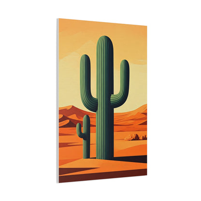 Minimal Desert Saguaro Landscape Illustration Wall Art & Canvas Prints