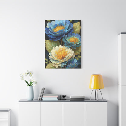 Blue Peony Bloom Elegance Wall Art & Canvas Print