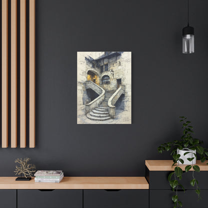 Architectural Staircase Sketch Wall Art & Canvas Print