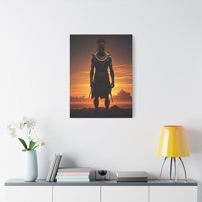Sunset Warrior Silhouette Wall Art & Canvas Prints