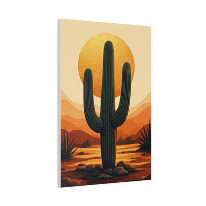 Golden Sun Desert Saguaro Landscape Wall Art & Canvas Prints