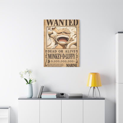 One Piece Monkey D. Luffy Gear 5 Wanted Poster Wall Art & Canvas Print