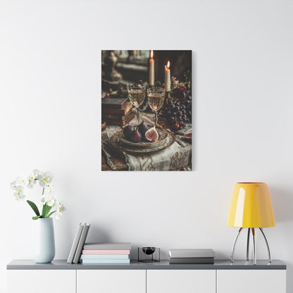 After-Dinner Wine and Fig Table Wall Art & Canvas Print