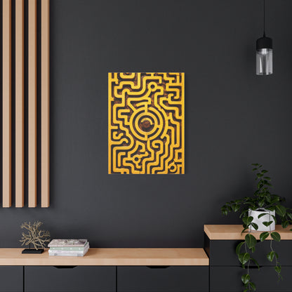 Interactive Yellow Maze Geometric Panel Wall Art & Canvas Print