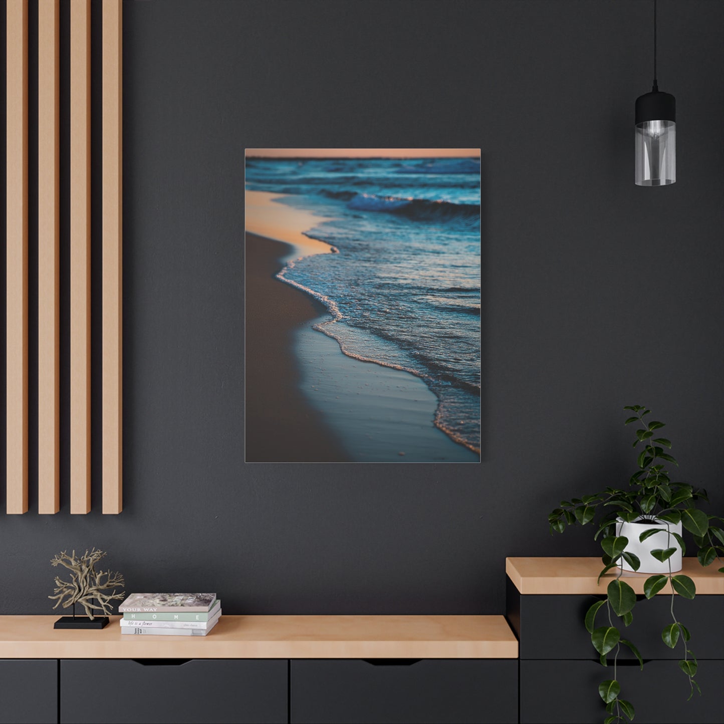 Gentle Sunset Waves on Quiet Shoreline Wall Art & Canvas Print