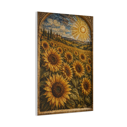 Architectural Mosaic Sunflower Field Wall Art & Canvas Print