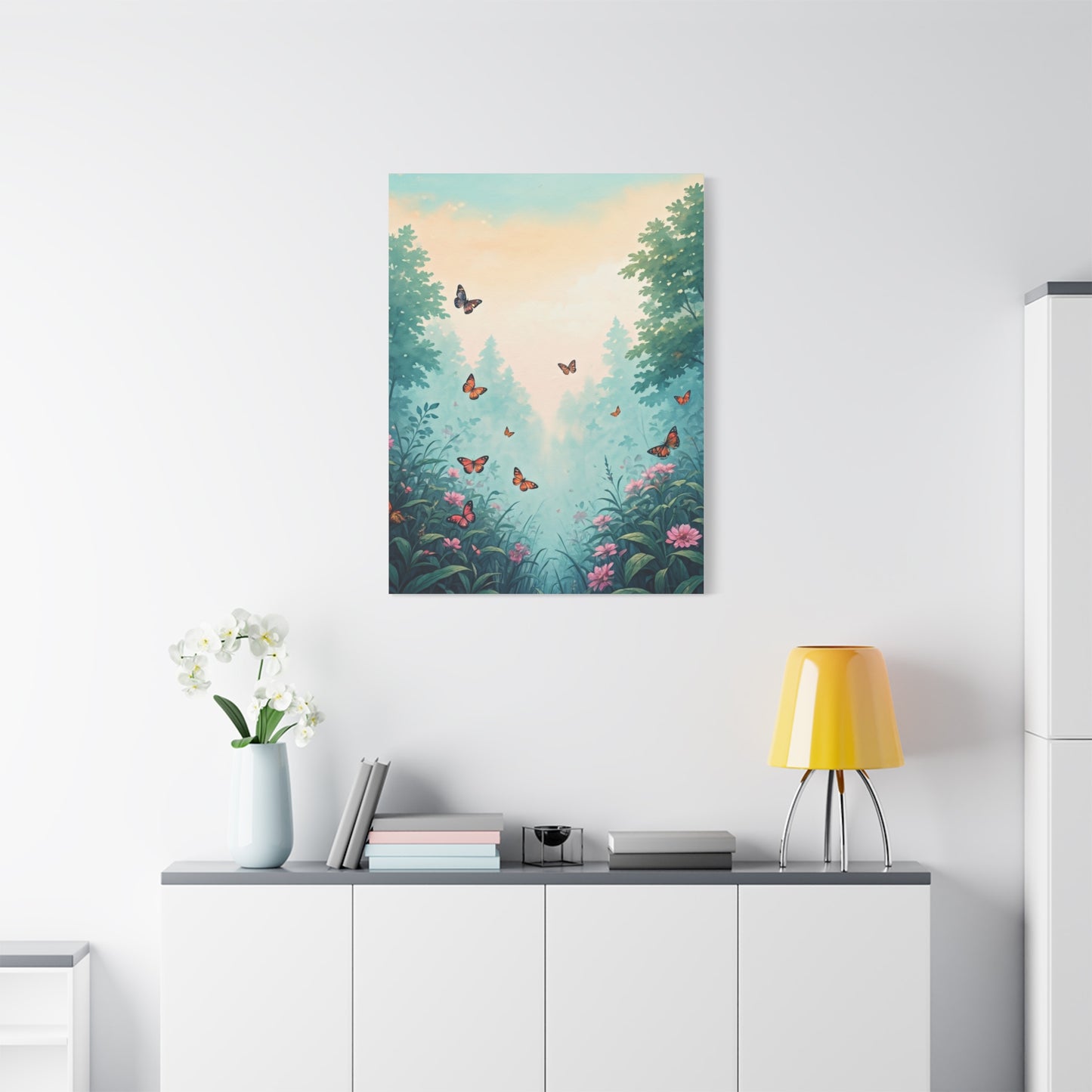 Enchanted Garden Butterfly Scene Wall Art & Canvas Prints
