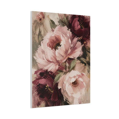 Loose-Brush Peony Floral Abstraction Wall Art & Canvas Print