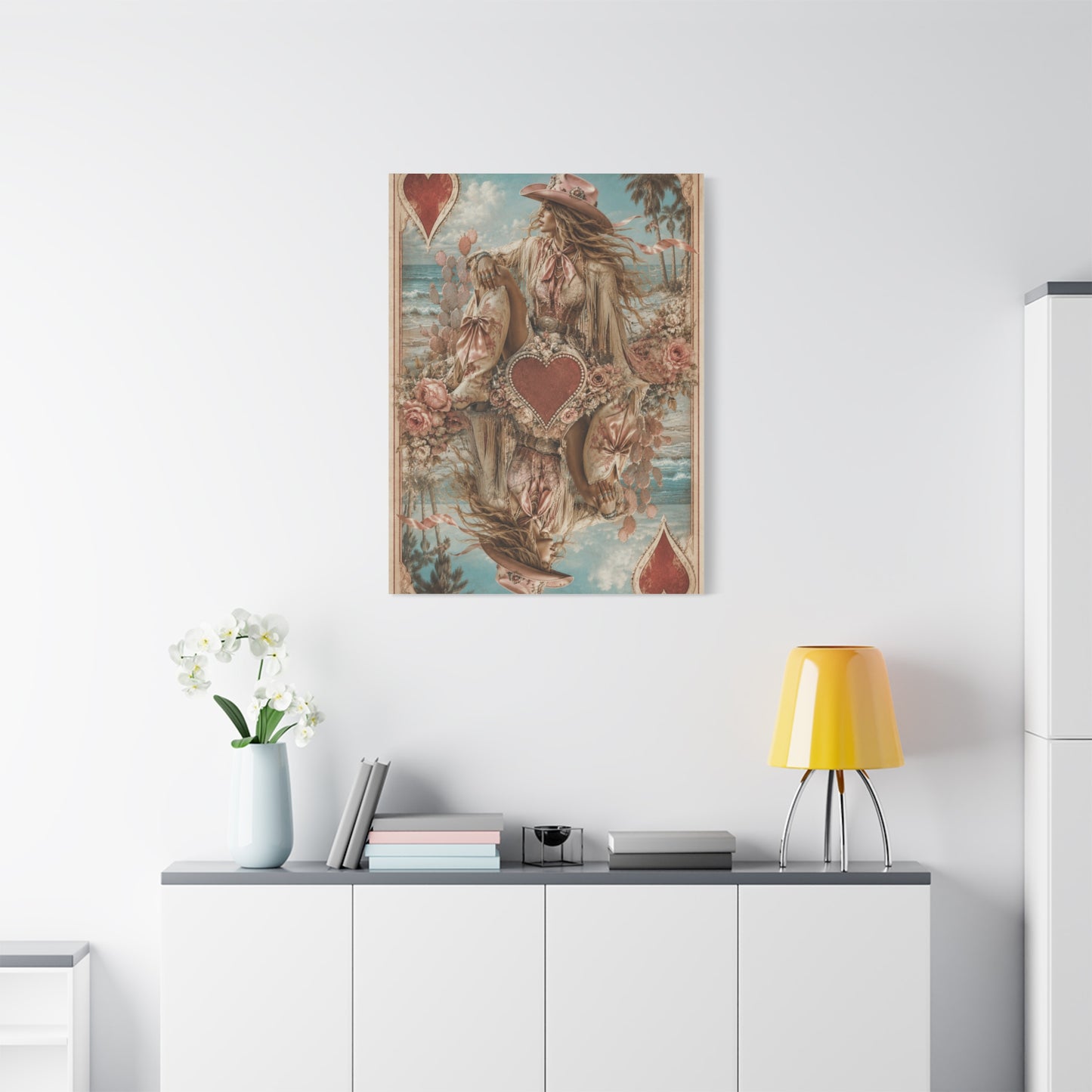 Coastal Cowgirl Playing Card Portrait Wall Art & Canvas Print
