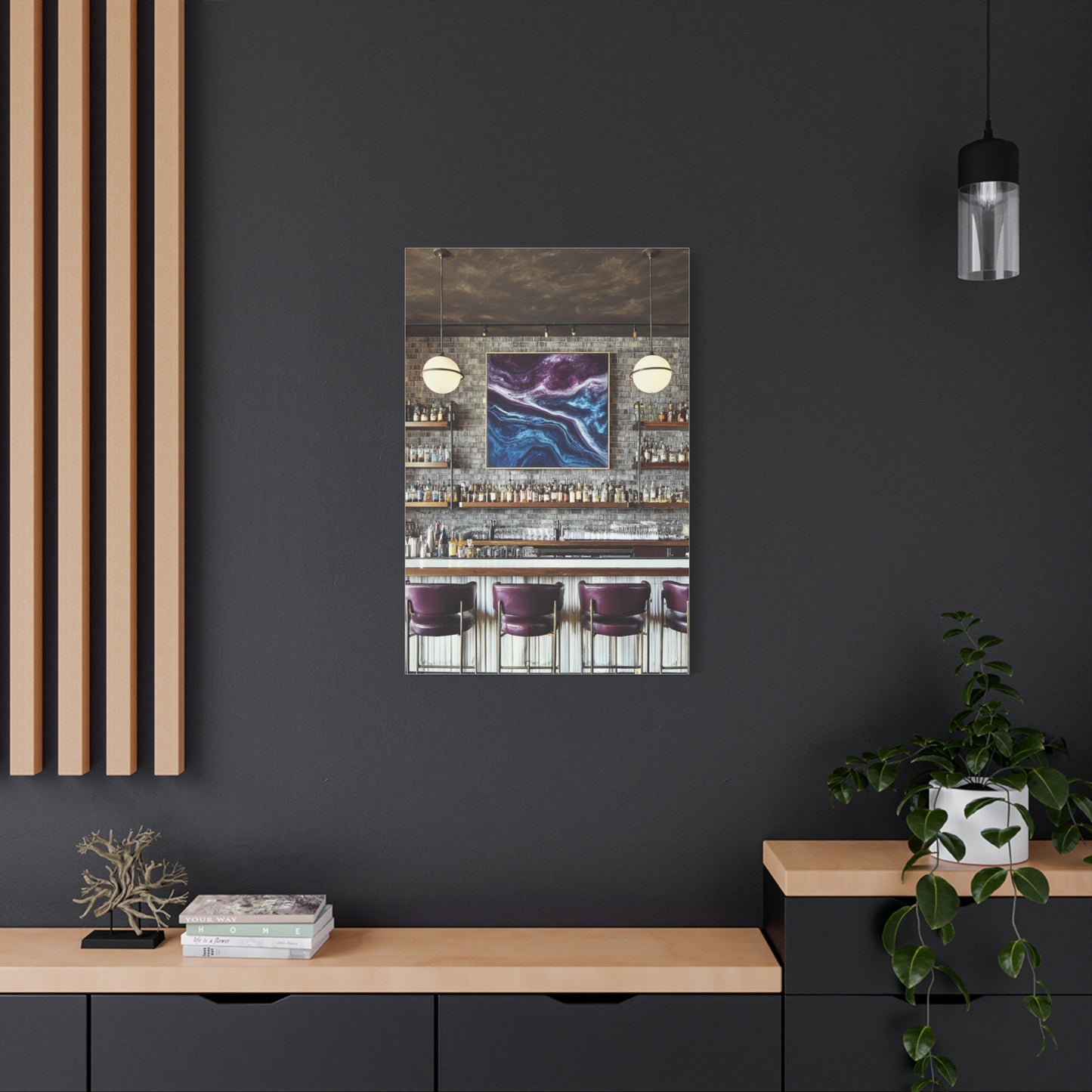 Moody Abstract Luxury Cocktail Bar Wall Art & Canvas Print
